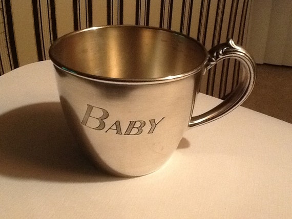 *****Vintage baby Cup before Oneida 1920 oneida Baby cup Silverplate Engraved SALE or vintage
