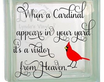 DIY When a Cardinal Glass Block Decal