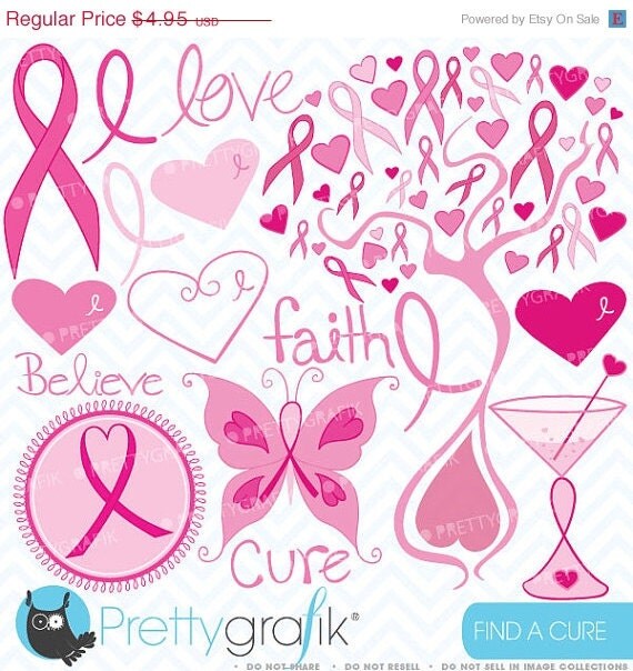 80% OFF SALE Breast cancer clipart commercial use, vector graphics, digital clip art, digital images - CL389 Il_570xn