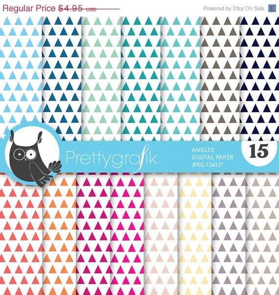 80% OFF SALE triangle geometric digital paper, commercial use, scrapbook papers, background - PS637 Il_570xn