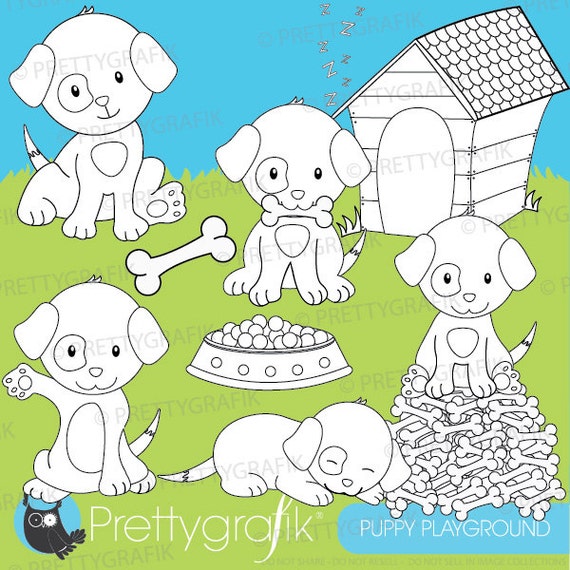 Puppy dog digital stamp commercial use, vector graphics, digital stamp, digital images, airplane - DS528 Il_570xn