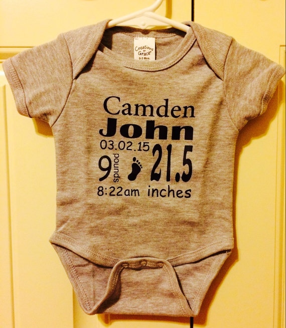 Birth Announcement Onesie by SAHMDesignsTX on Etsy