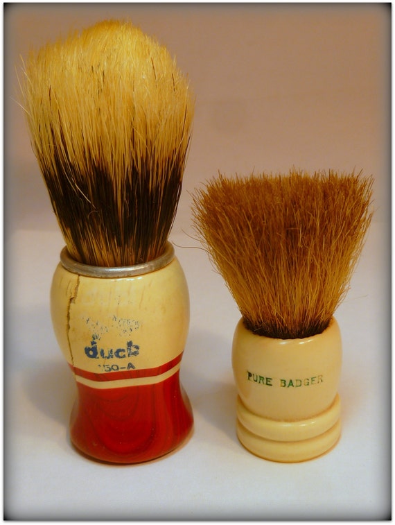 Vintage Pair of Badger Shaving Brushes