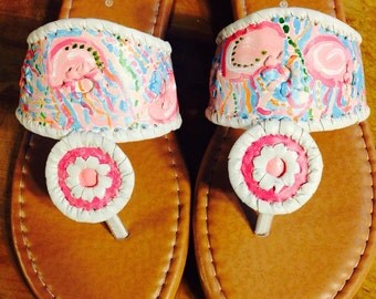 Hand-Painted Jack Rogers Look-Alikes in Preppy by LillyGirlCrafts
