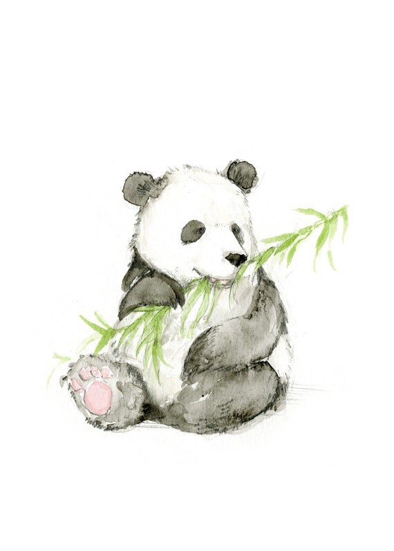 Panda Hanging Baby With Bamboo Drawing Www Picsbud Com