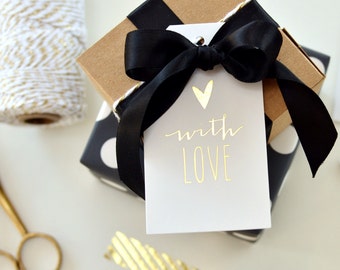 Gold Foil Hang Tags // Set of 12 with String