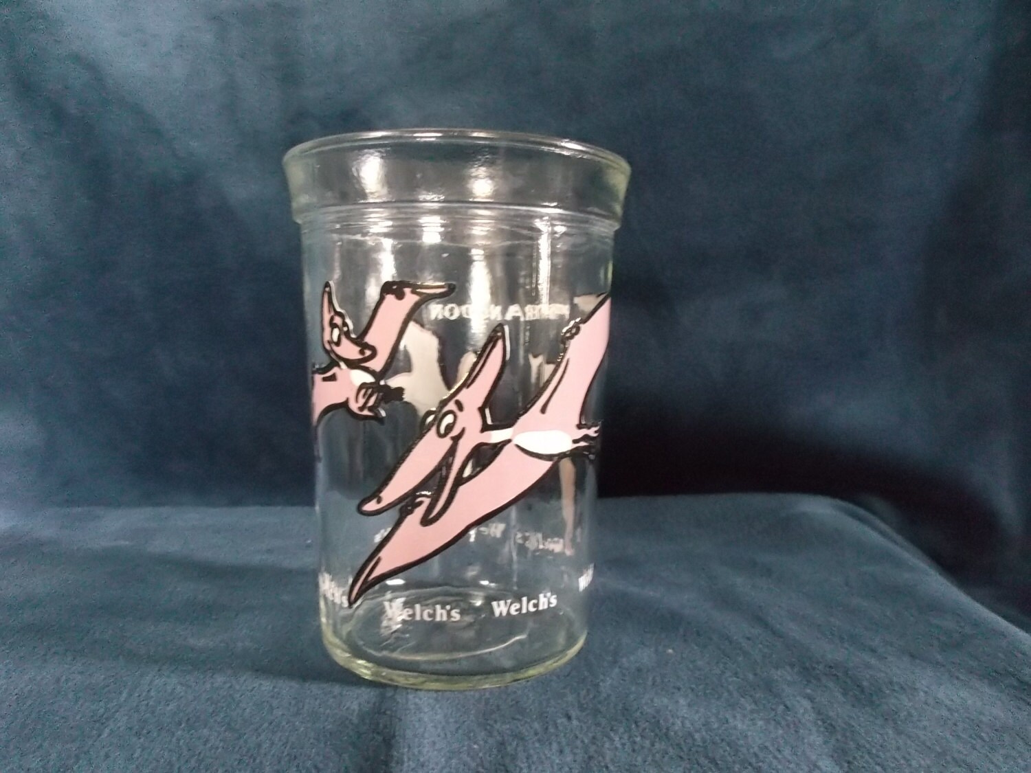 Vintage Welch's Jelly Jar Glass Pteranodon by NannasVintageAttic