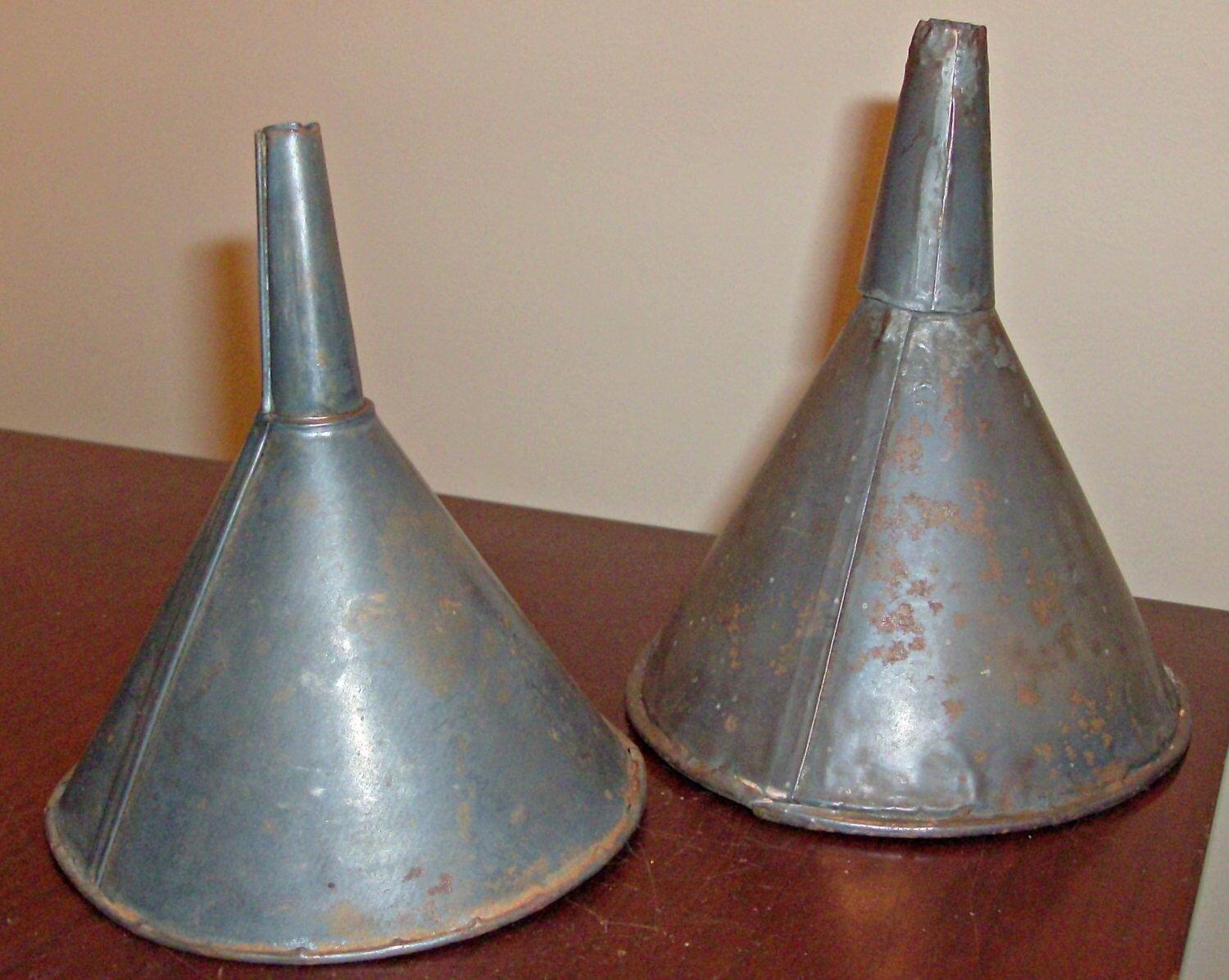 Vintage Metal Oil Funnels by 3ShabbyGals on Etsy