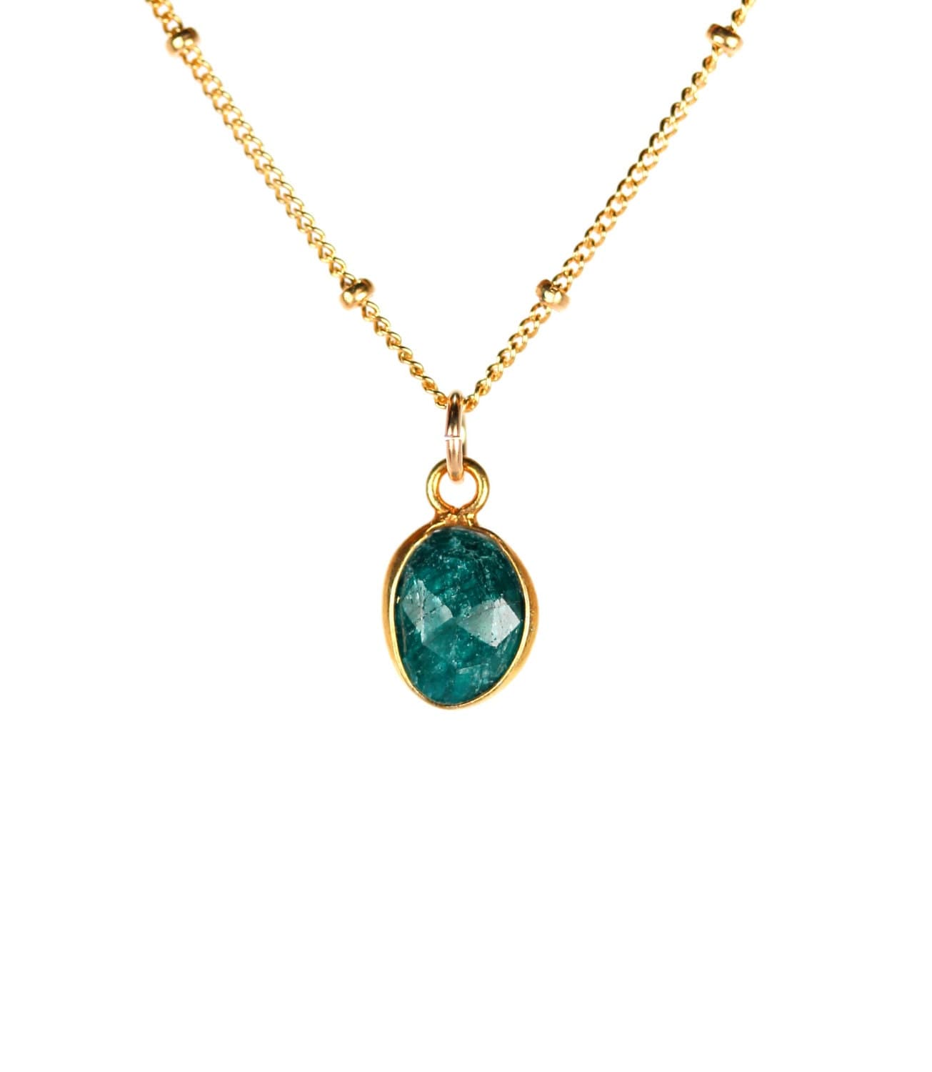 Emerald necklace may birthstone gemstone necklace a 22k