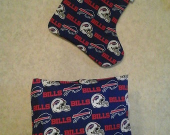 Buffalo bills throw pillow, back solid blue stocking sold separately