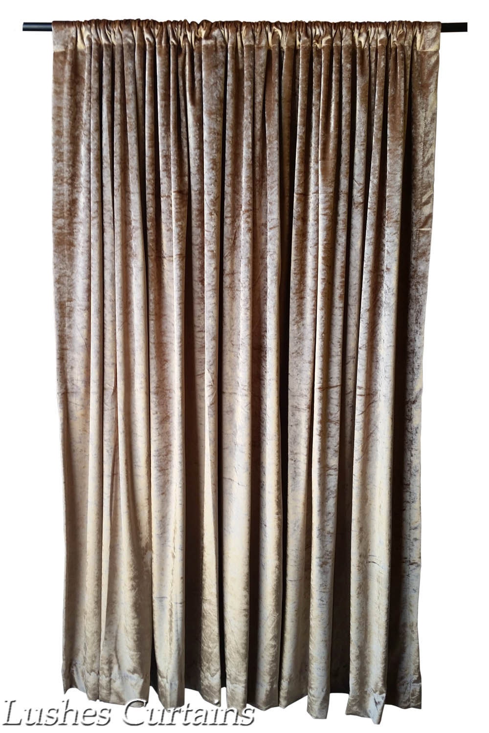 Gold Velvet Curtain Panel 144 inch Long For Extra Tall