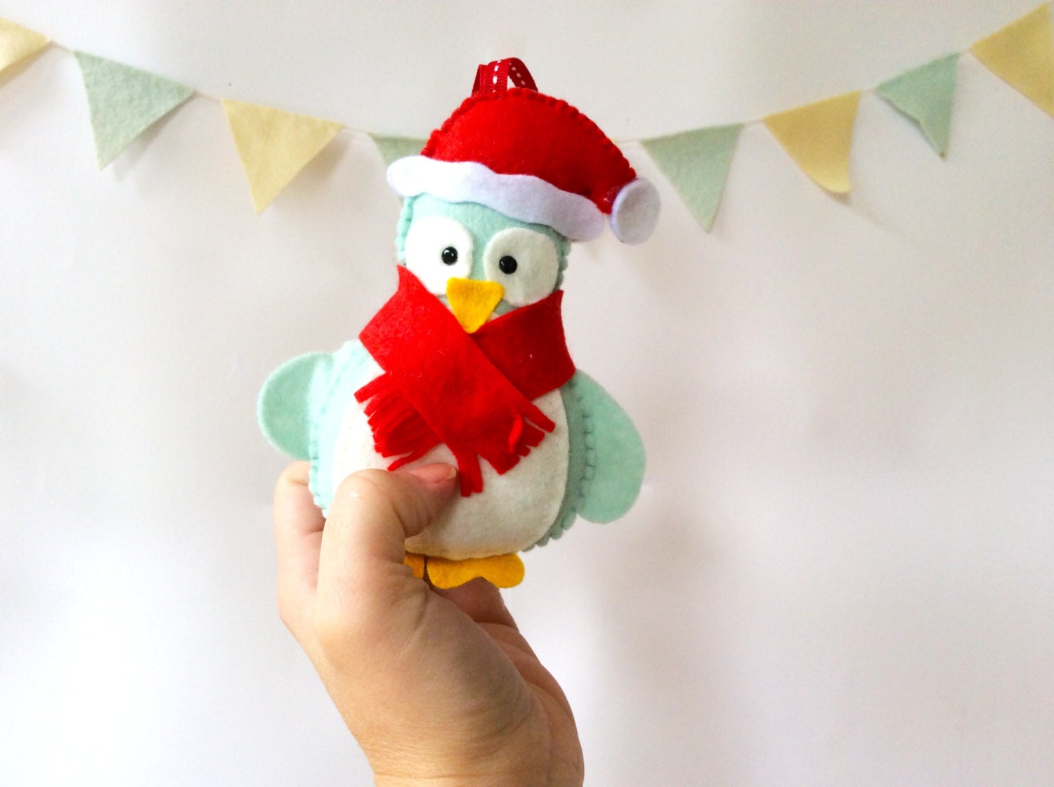 Penguin ornament - felt christmas ornament - tree decoration - handmade ornament - Baby's first Christmas gift - unique Christmas gift