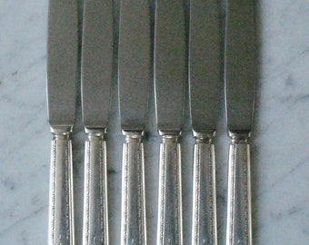 RARE WmA Rogers A1 Plus Oneida Lady Stuart Silver Plate SOLID Handle Dinner Knives