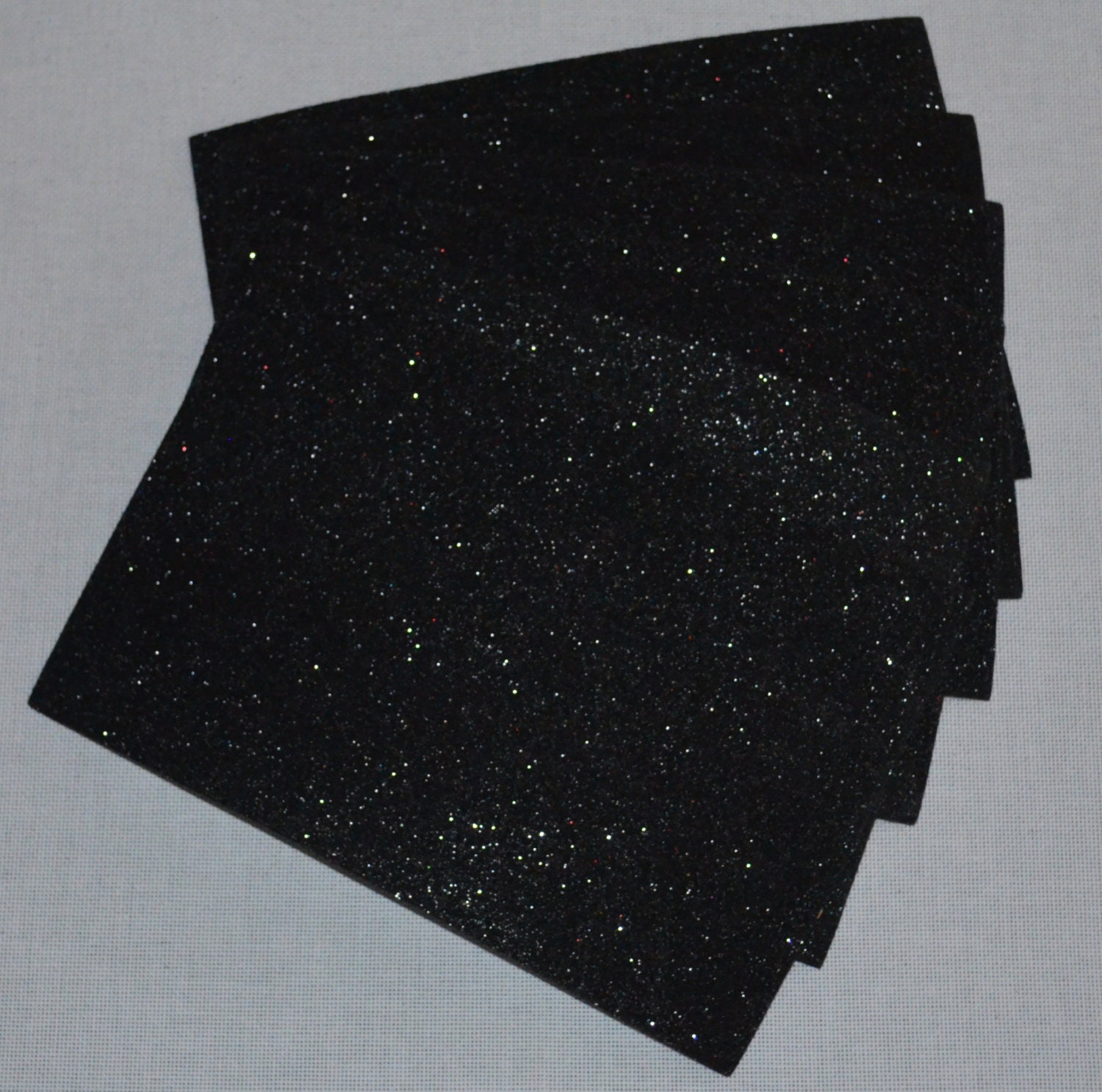 Black Glitter Foam Adhesive Back Sheets 6 x 9 by FrabricFiberArts