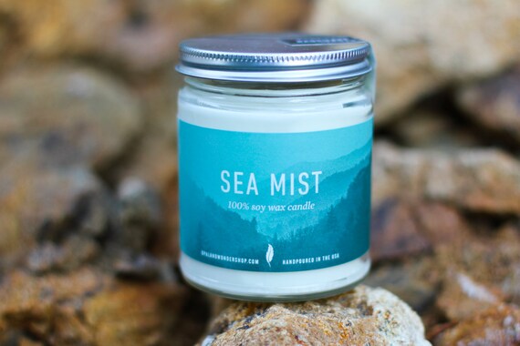 Sea Mist Naturally Scented Organic Soy Candle 8 oz.