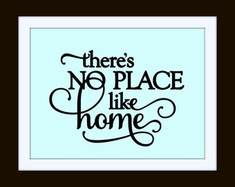 There's No Place Like Home (small) Vinyl Wall Art, Vinyl Decal Home Decor, Vinyl Quote