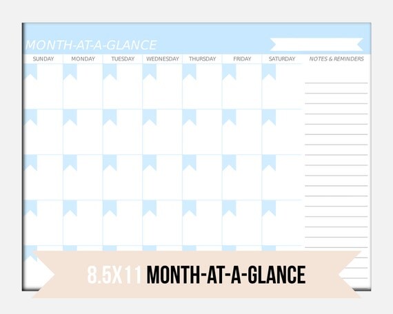 Items Similar To MONTHLY Planner Printable Month At A