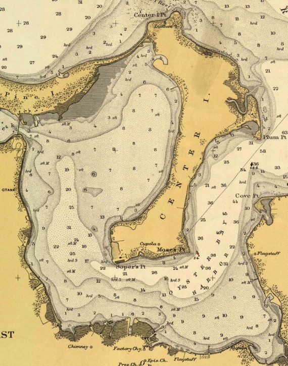 Oyster Bay NY 1916 Nautical Map Long Island Sound by Oldmap