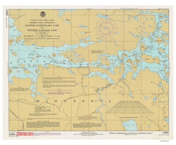 Kabetogama Lake to Namakan Lake MN 1977 Nautical Map