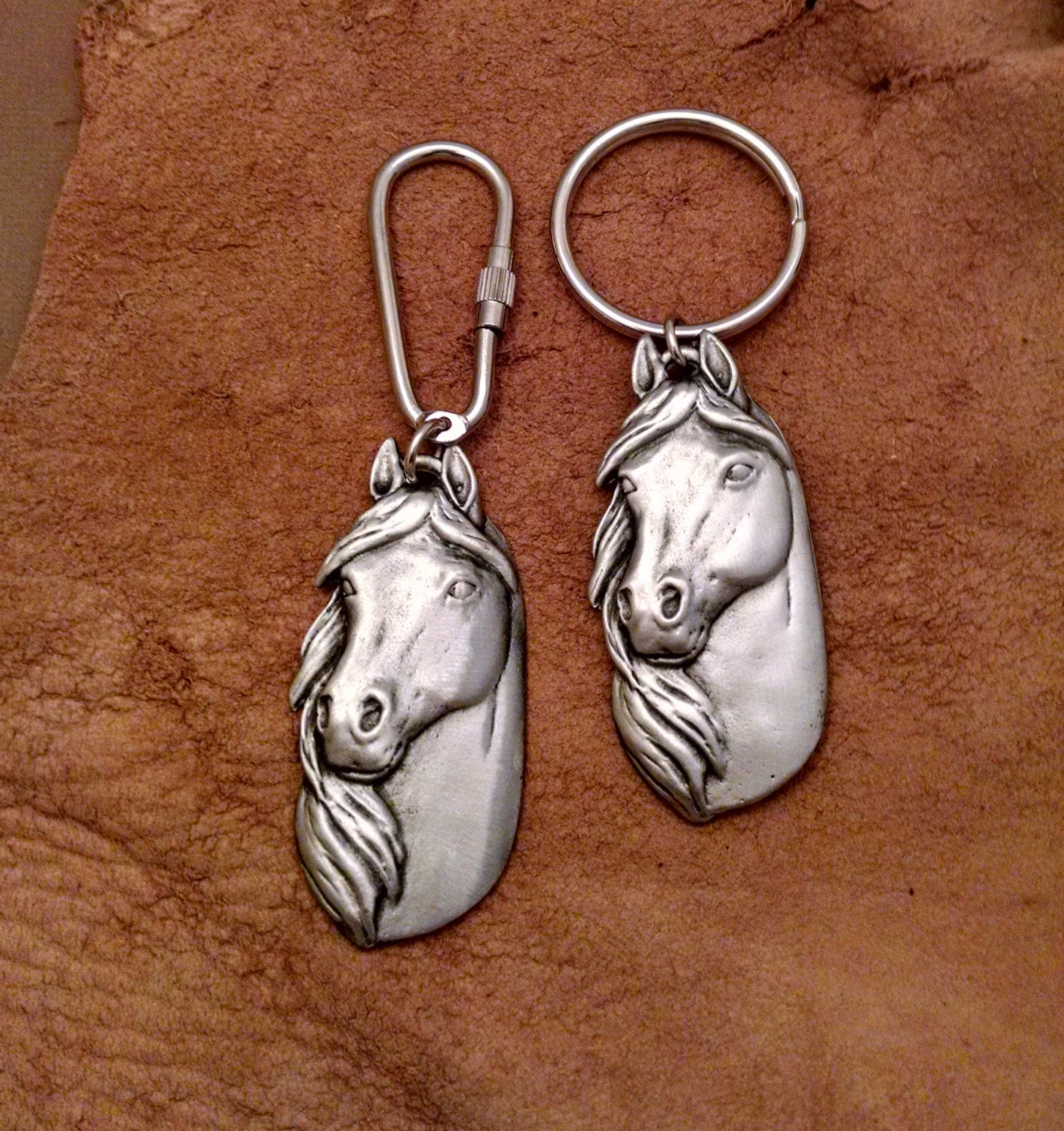 Pewter Horsehead Keychain Horse Keychain
