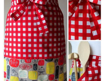 Apron half apron kittchens apron woman apron Schürze Kochschürze Backschürze "Whats Cookin"