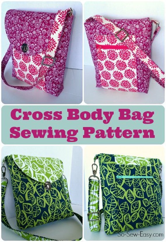 Cross Body Bag - PDF Sewing pattern from PrintOrPlain on Etsy Studio