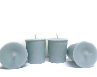Old Country Road soy votive candles, light blue scented candles