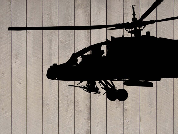 Military Black Hawk Helicopter Wall Sticker Decal 44h x