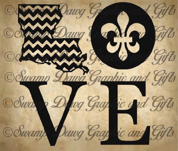 Download Chevron Louisiana LOVE cut file svg silhouette cricut