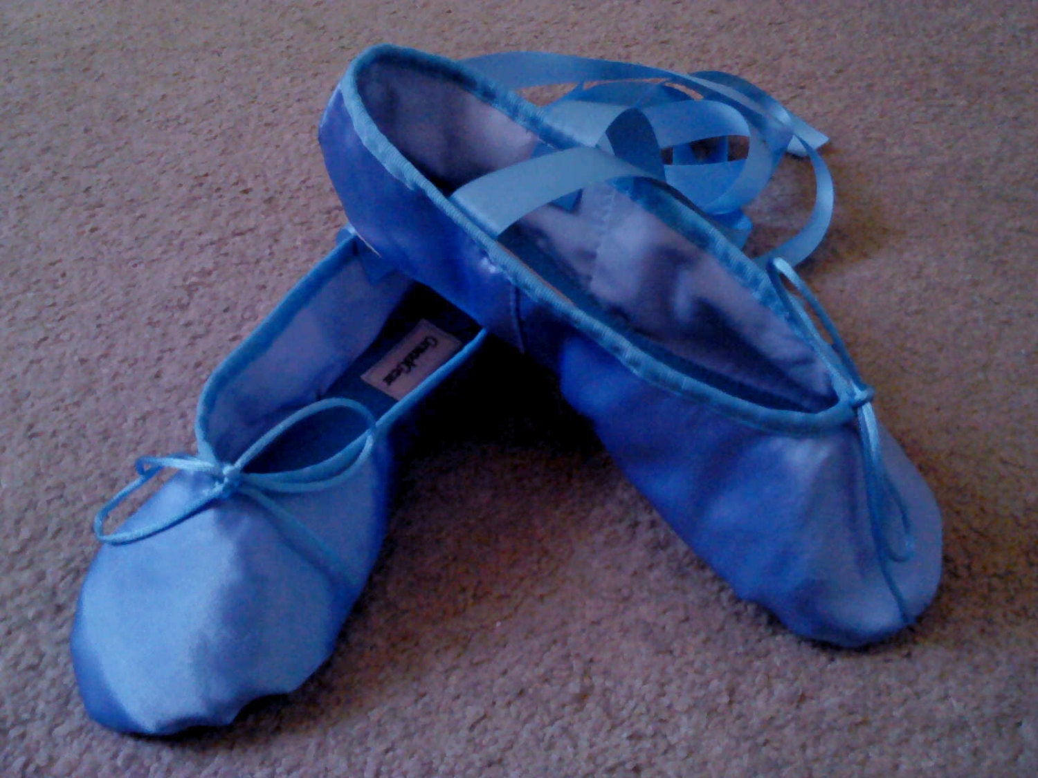 Sky Blue Satin Ballet Slippers Adult sizes Full sole or Split