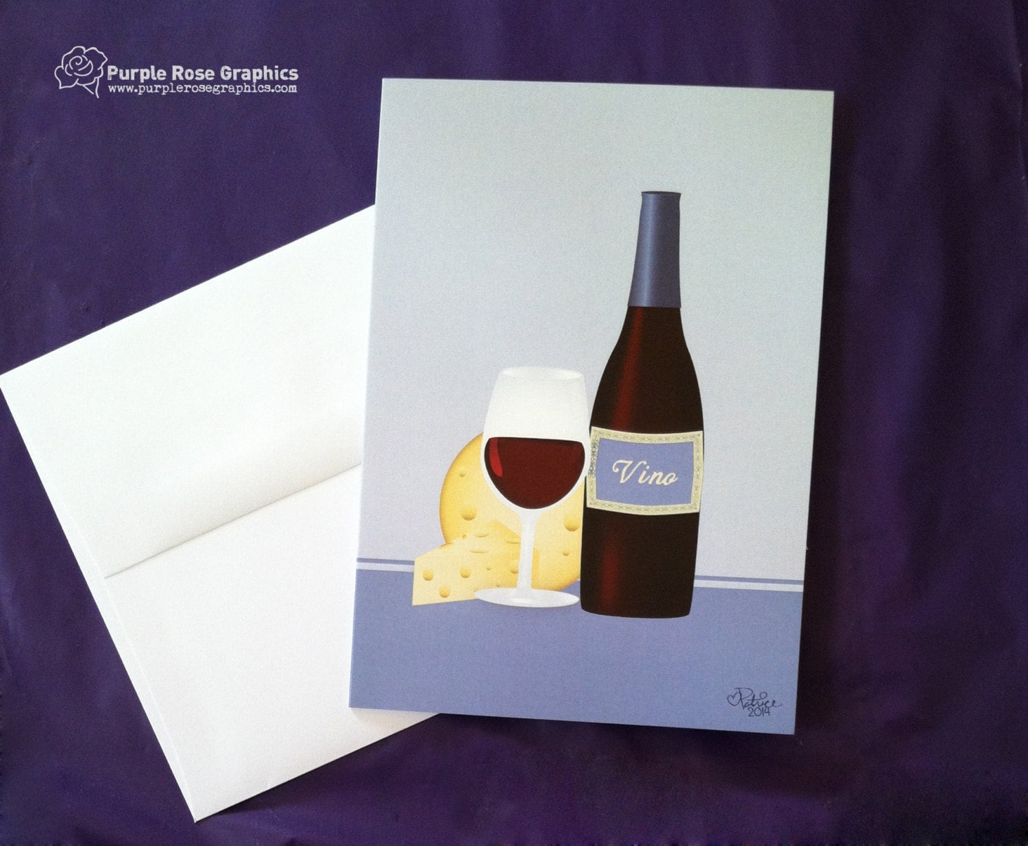 Wine Card By Purplerosegraphics On Etsy