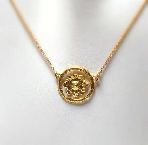 Gold Pendant 18K Gold Pendant Sunshine Pendant by nogaseeds