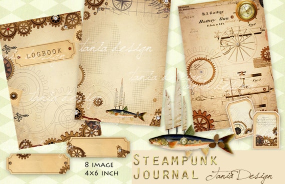 Digital Steampunk Journal Pages