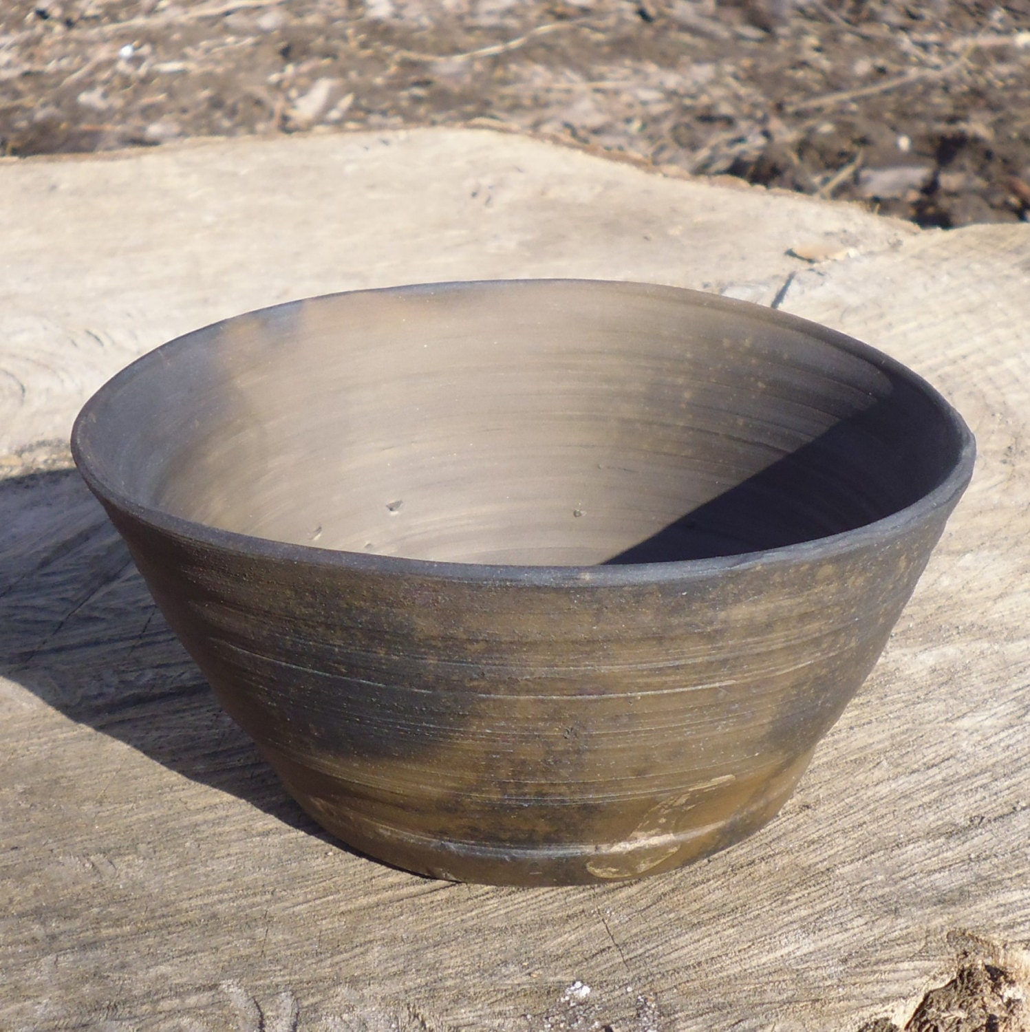 Rustic pottery bowl. Ceramic candy dish.