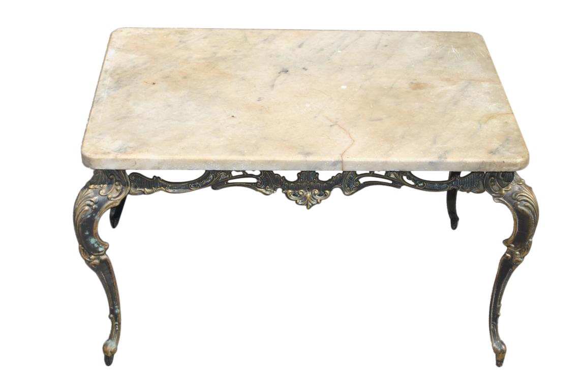 Antique Marble Top French Rococo Coffee Cocktail Table Ca 1930 – Haute ...