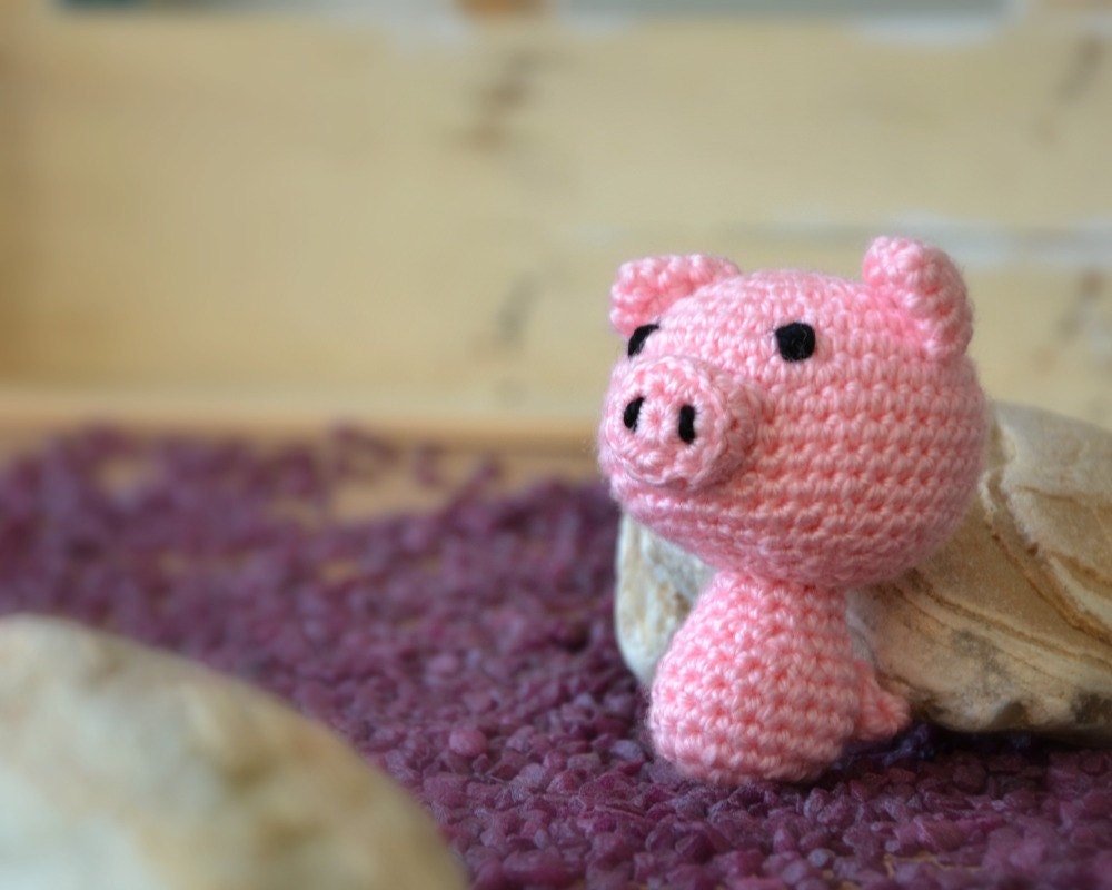 Amigurumi crochet baby pig doll