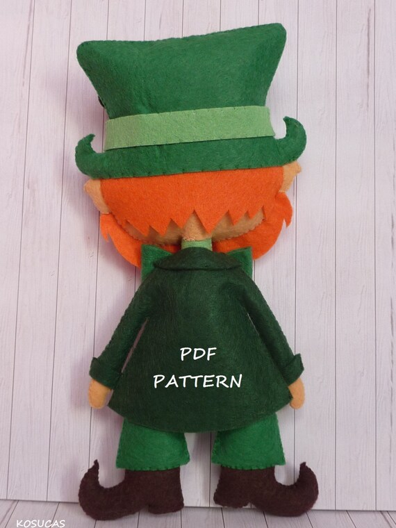 PDF sewing pattern to make a felt leprechaun. by Kosucas