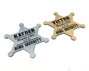 Ring Security,Ring Bearer Security Badge,Ring Bear Gift,Personalized Ring Bearer Badge,Star Shape
