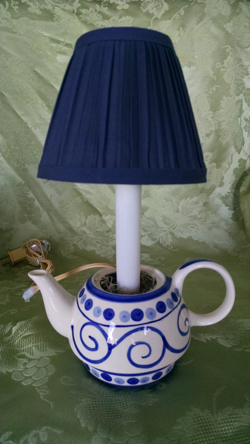Teapot Lamp/ Blue and White Night Light