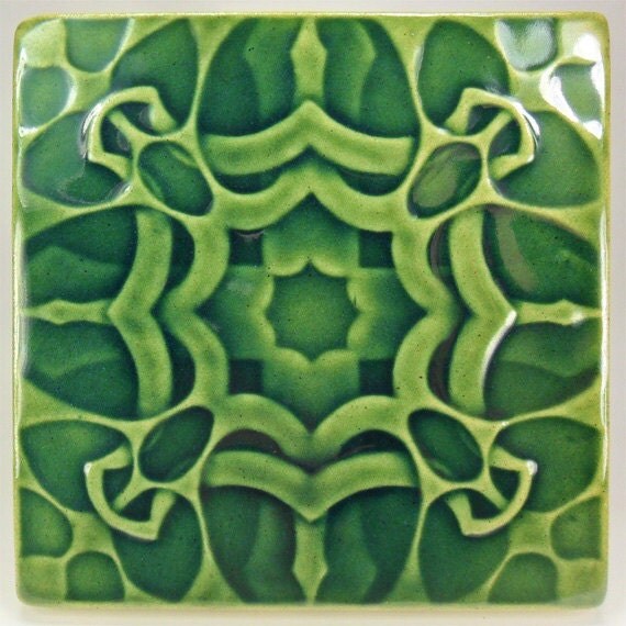 Arts and crafts tile 6 x 6 tile art tile by CampbellTileworks