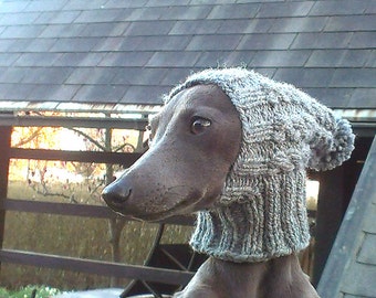 Italian Greyhound Hat / Greyhound Hat / Greyhound Snood / Dog Hat / Cable Dog Hat / Beanie Dog Hat