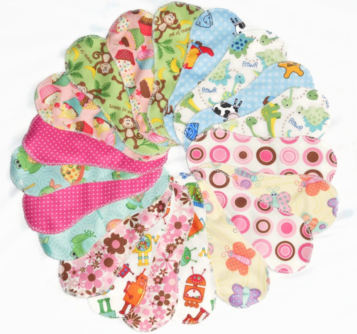 Cloth Panty liner Set of 20 pcs Reusable/ by JonaCreationBoutique