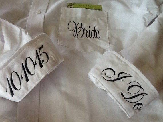 Custom Monogrammed Wedding Shirts Bridal Shower Party Bride Initials I ...