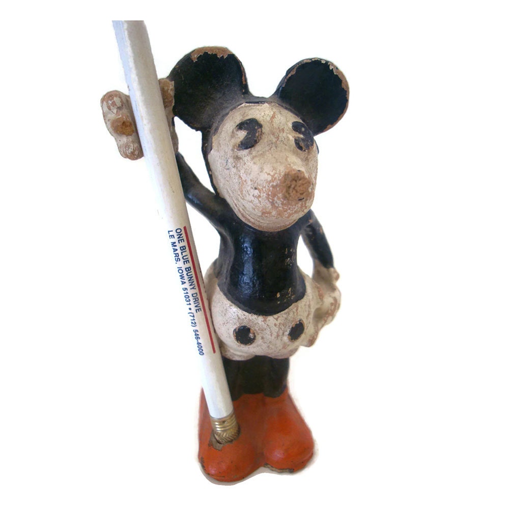 Vintage Mickey Mouse pencil holder 1930s Dixon Ent.