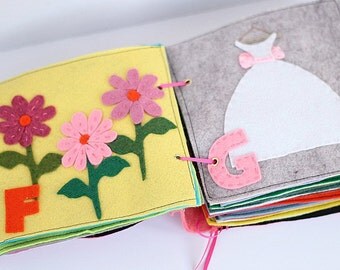 Felt Quiet Book Pattern, Alphabet Book For Girls, Toddler Toy Template