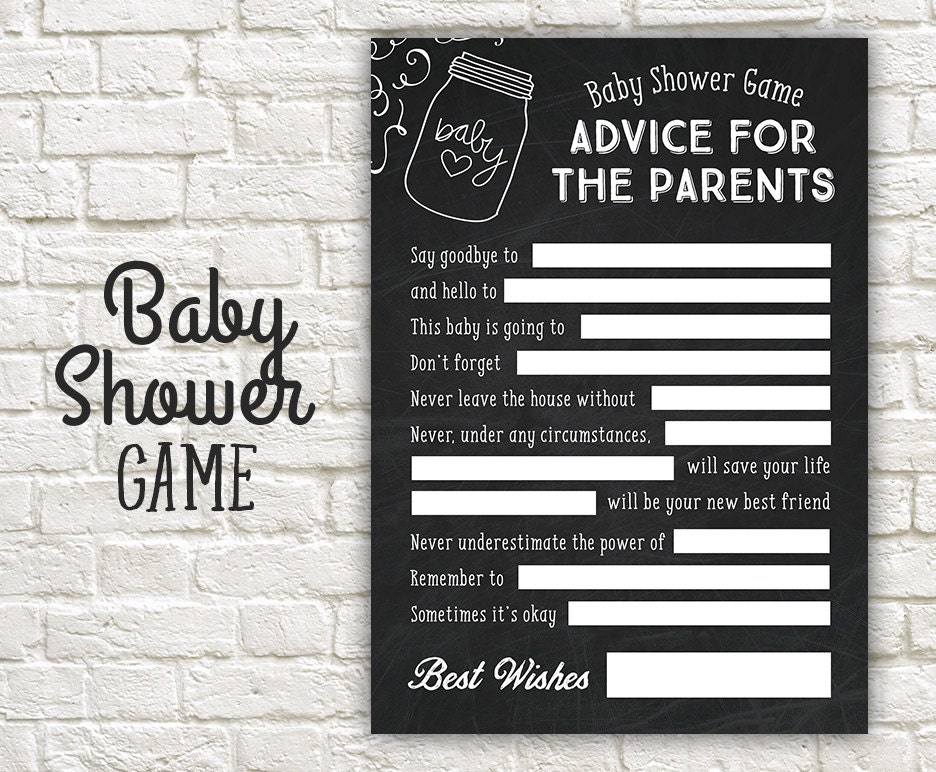Advice Baby Shower Game Advice Parents To Be Shower Mom s Foods