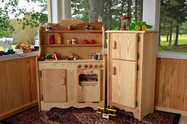 Waldorf Wooden Play Kitchen-Natural toy kitchen Wooden Toys