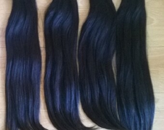 Virgin Vietnamese Natural Straight Human Hair Extensions 100g Natural Color 1B Velcro Attachment, Human Hair Extensions