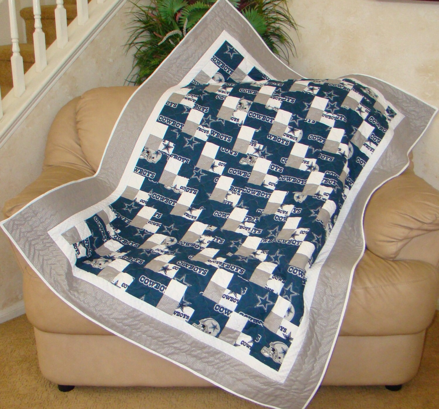 DISCONTINUING ITEM Cowboys Lap Quilt Dallas Cowboys Quilt