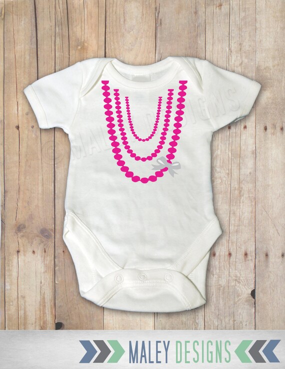 Pearl Necklace Onesie / Baby Girl Onesie / Baby by MaleyDesigns